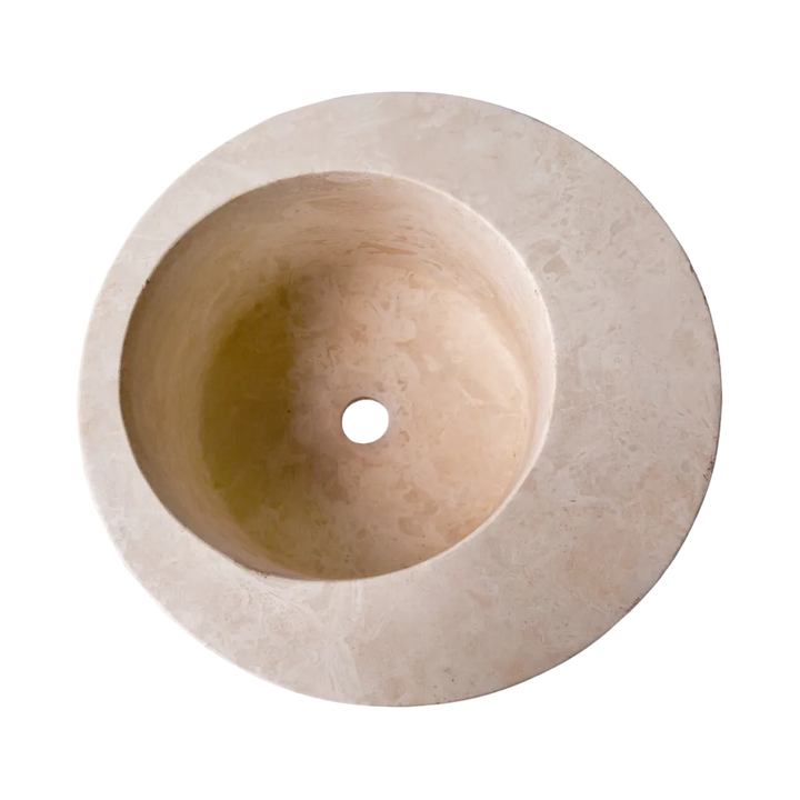 Beige Travertine Round Vessel Sink