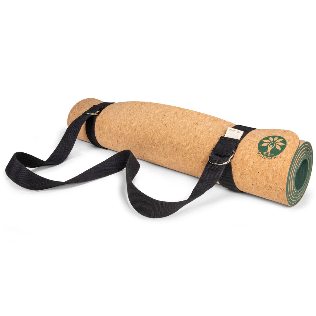 Black Cotton Yoga Mat Strap