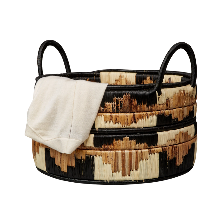 Black Banana Leaf Floor Basket