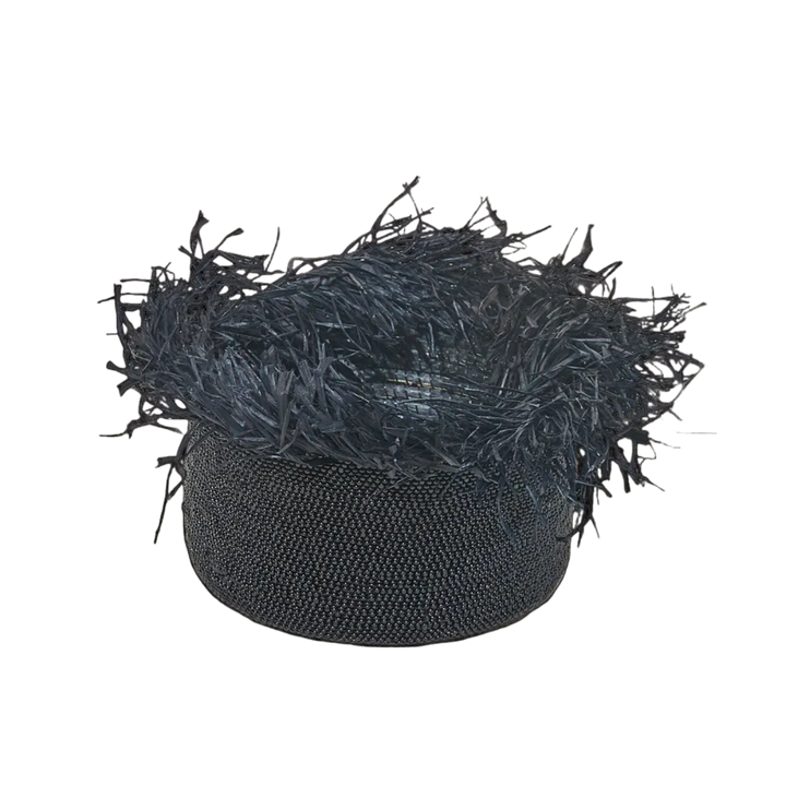 Black Beaded Fringe Basket