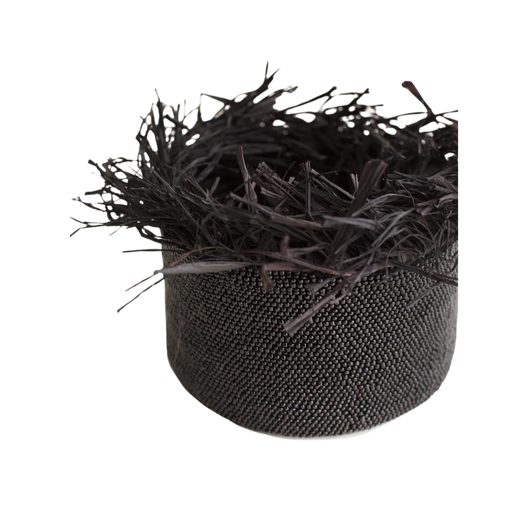 Black Beaded Fringe Basket