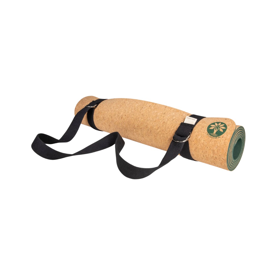 Black Cotton Yoga Mat Strap