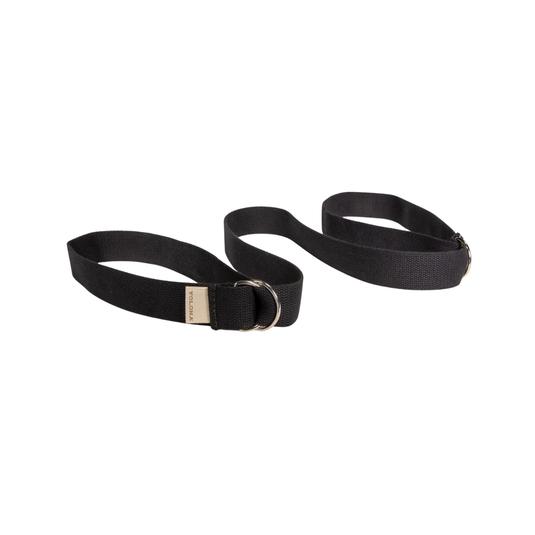 Black Cotton Yoga Mat Strap