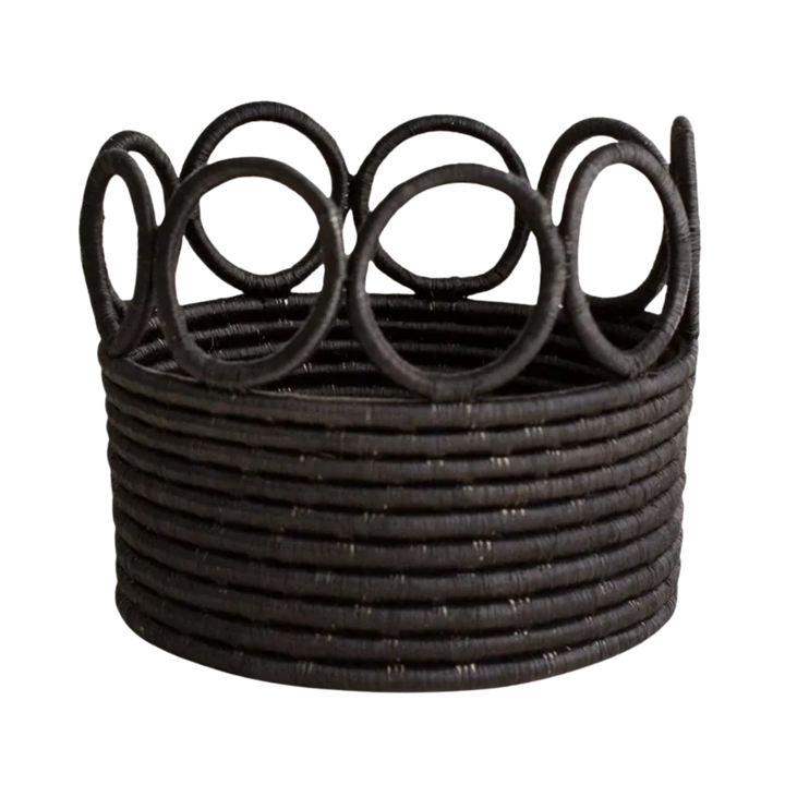 Black Sweetgrass Sisal Basket