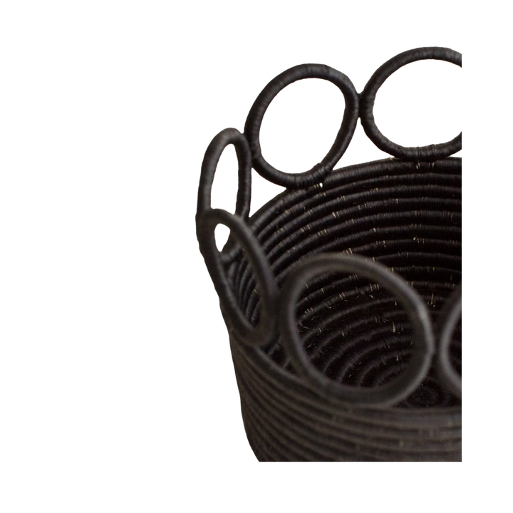 Black Sweetgrass Sisal Basket