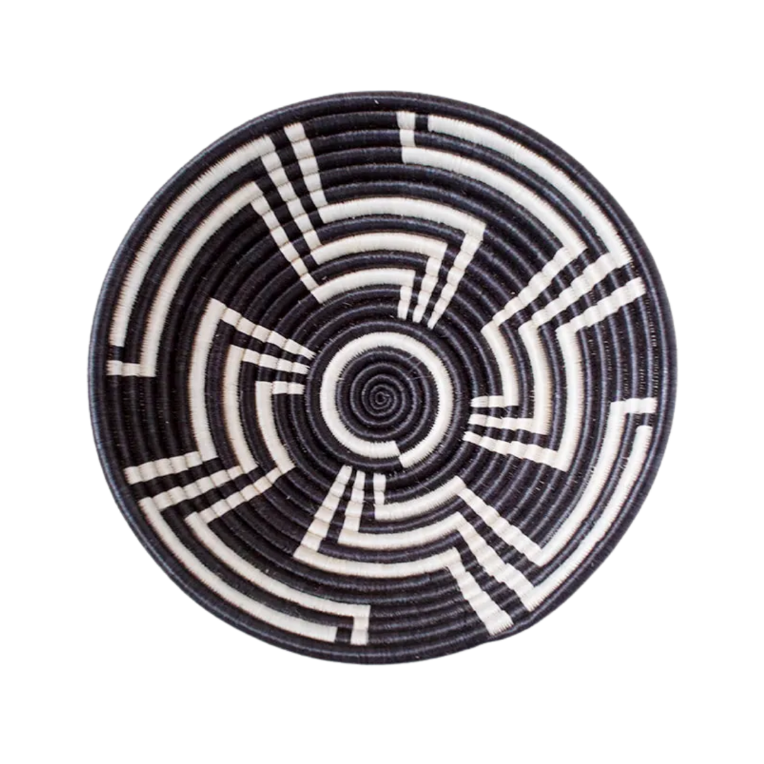Black &amp; White Geometric Wall Basket