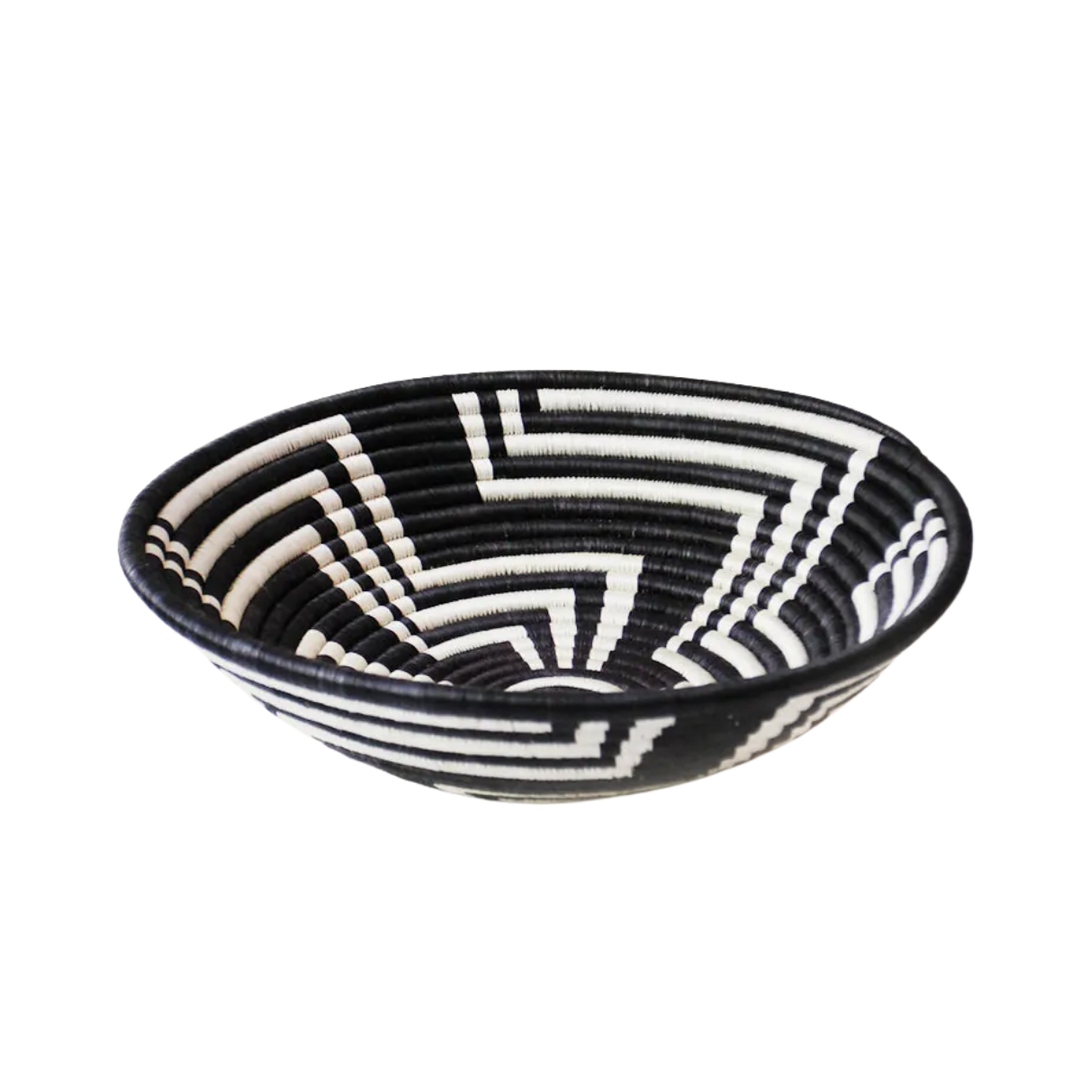 Black &amp; White Geometric Wall Basket