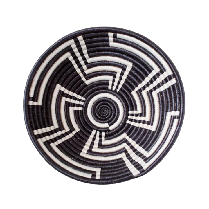 Black &amp; White Sisal Wall Basket