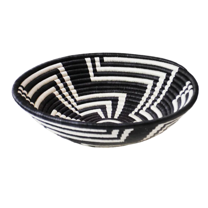 Black &amp; White Sisal Wall Basket