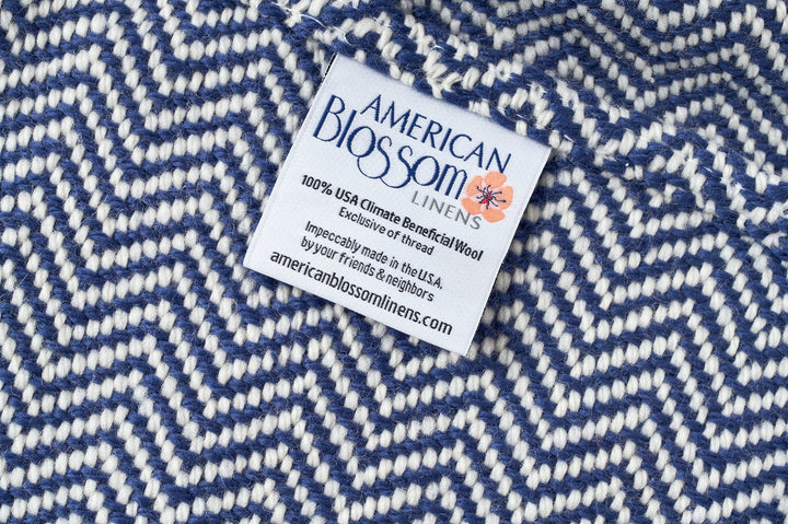 Carbon-Neutral Chevron Wool Throw Blanket
