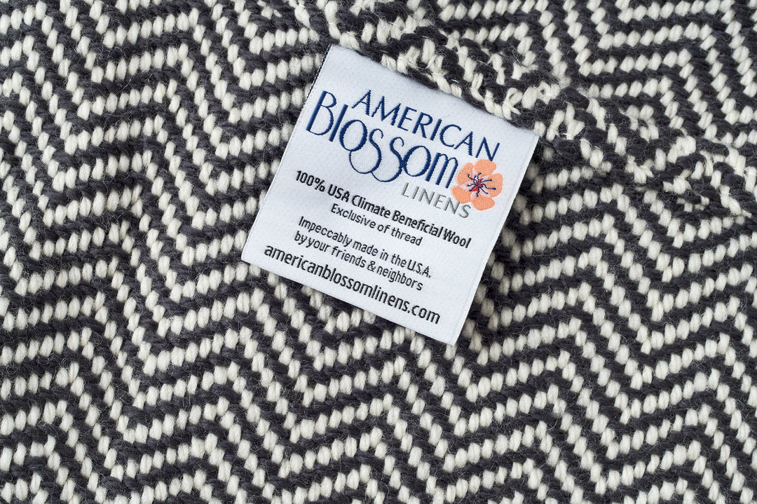 Carbon-Neutral Chevron Wool Throw Blanket