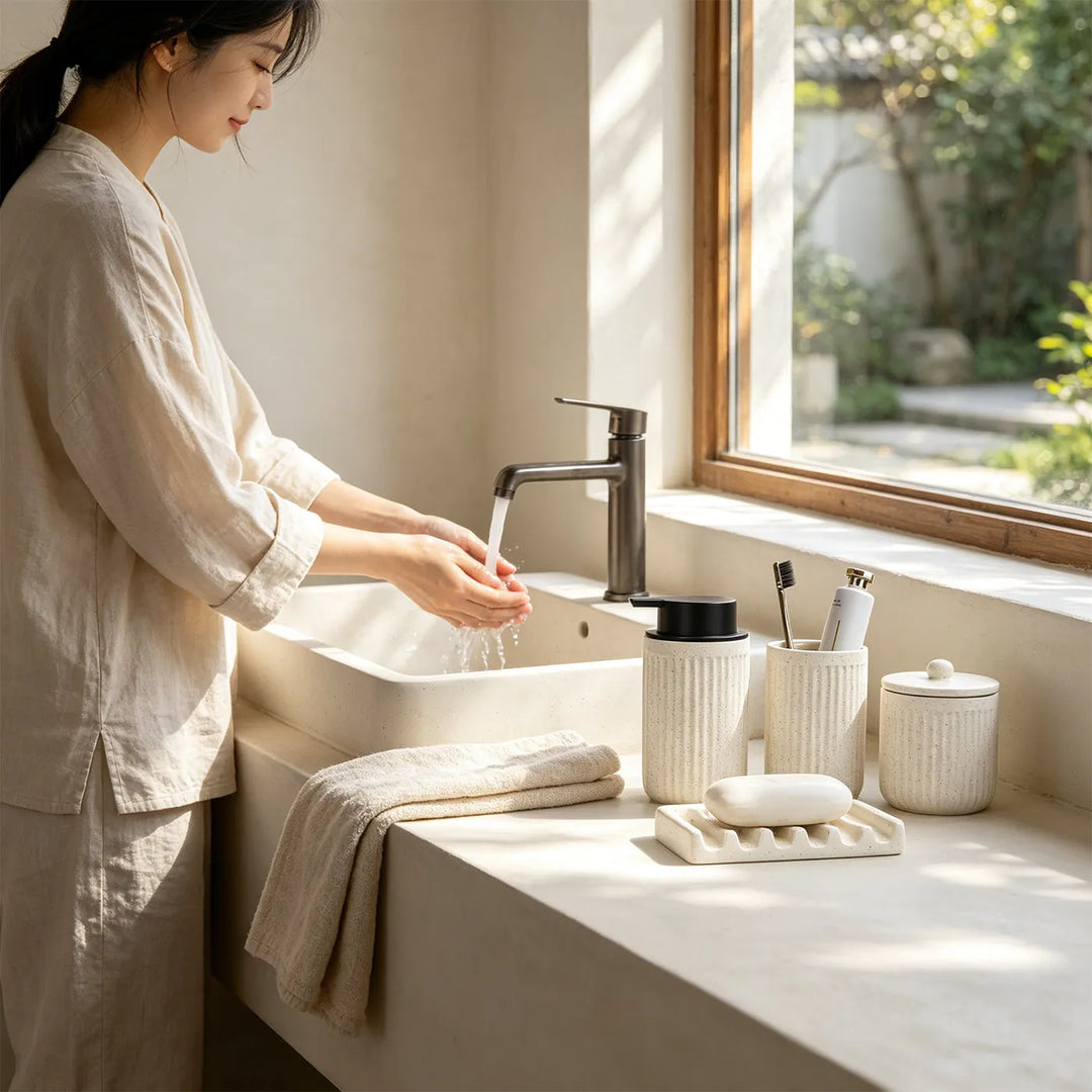 Pockmark Eco-Clay Bathroom Set