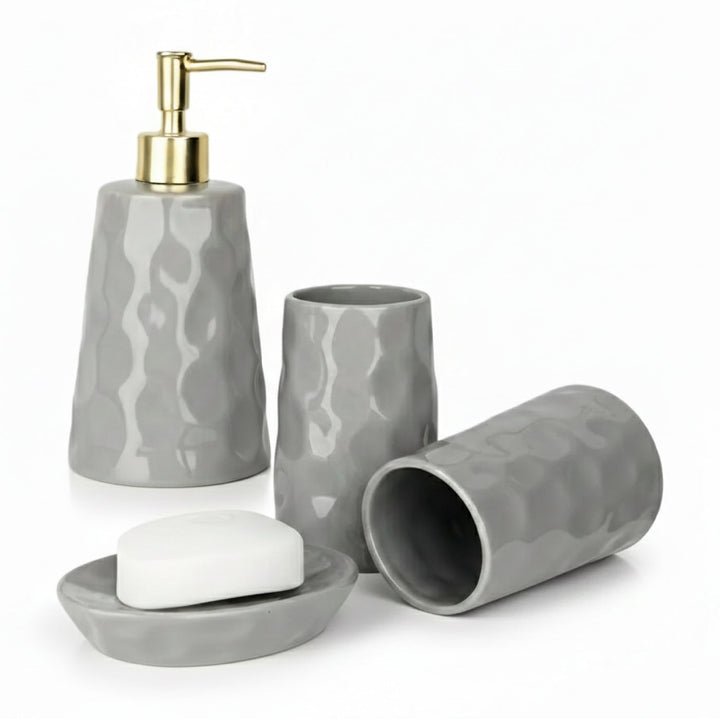 Recycled Ceramic Bathroom Accessory Mat Set, 4 Ct.