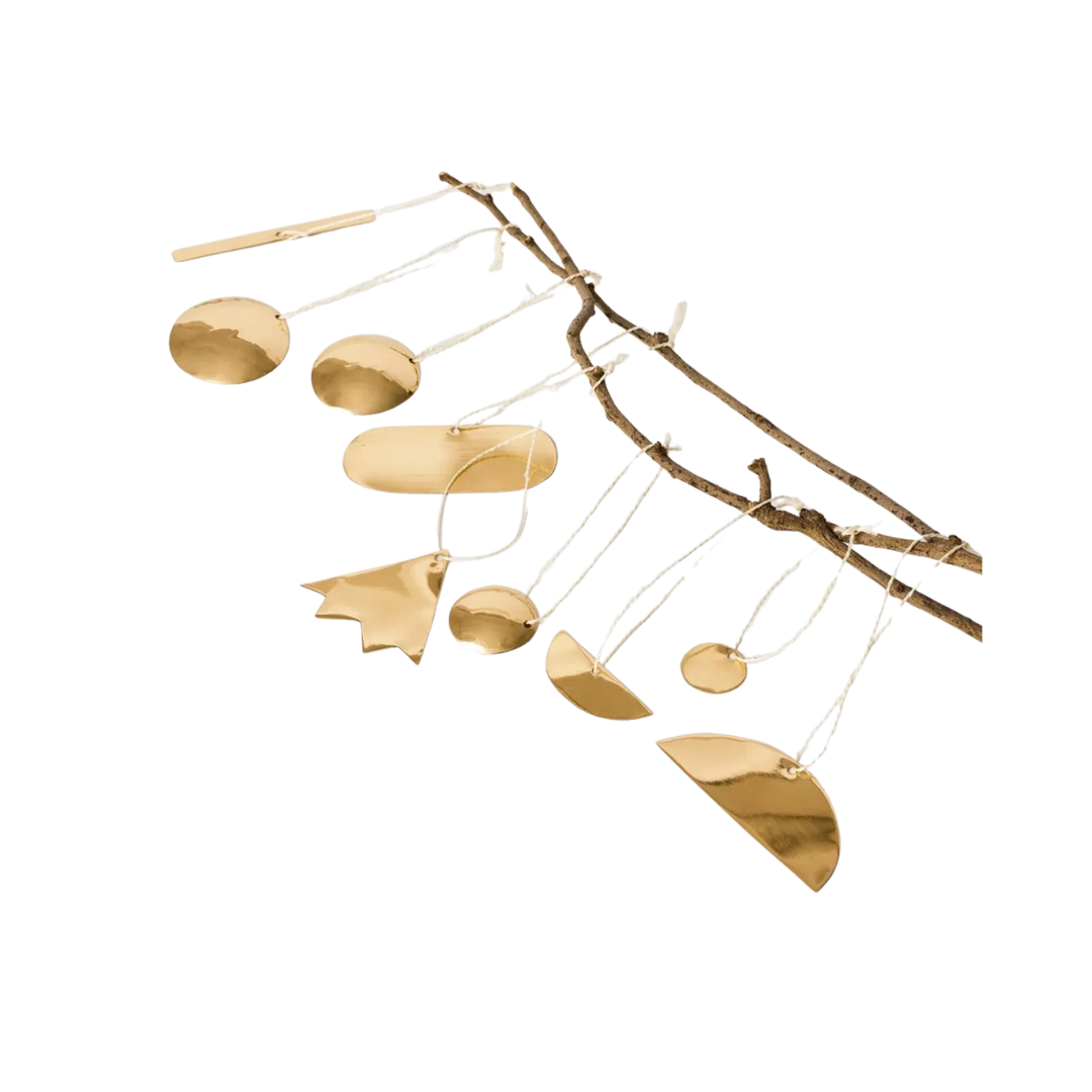Brass Abstract Ornament Set