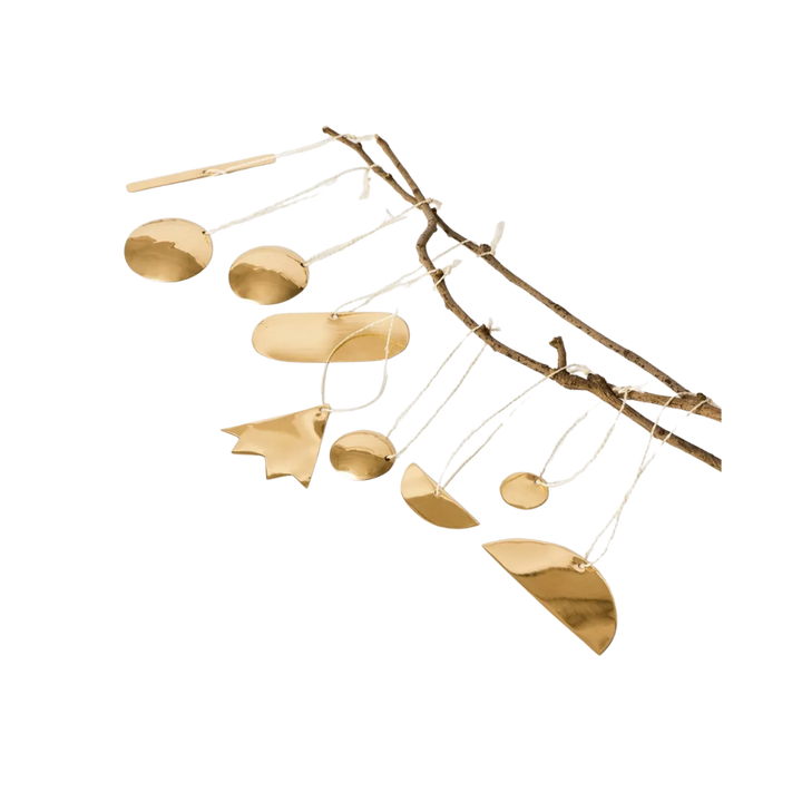Brass Abstract Ornament Set