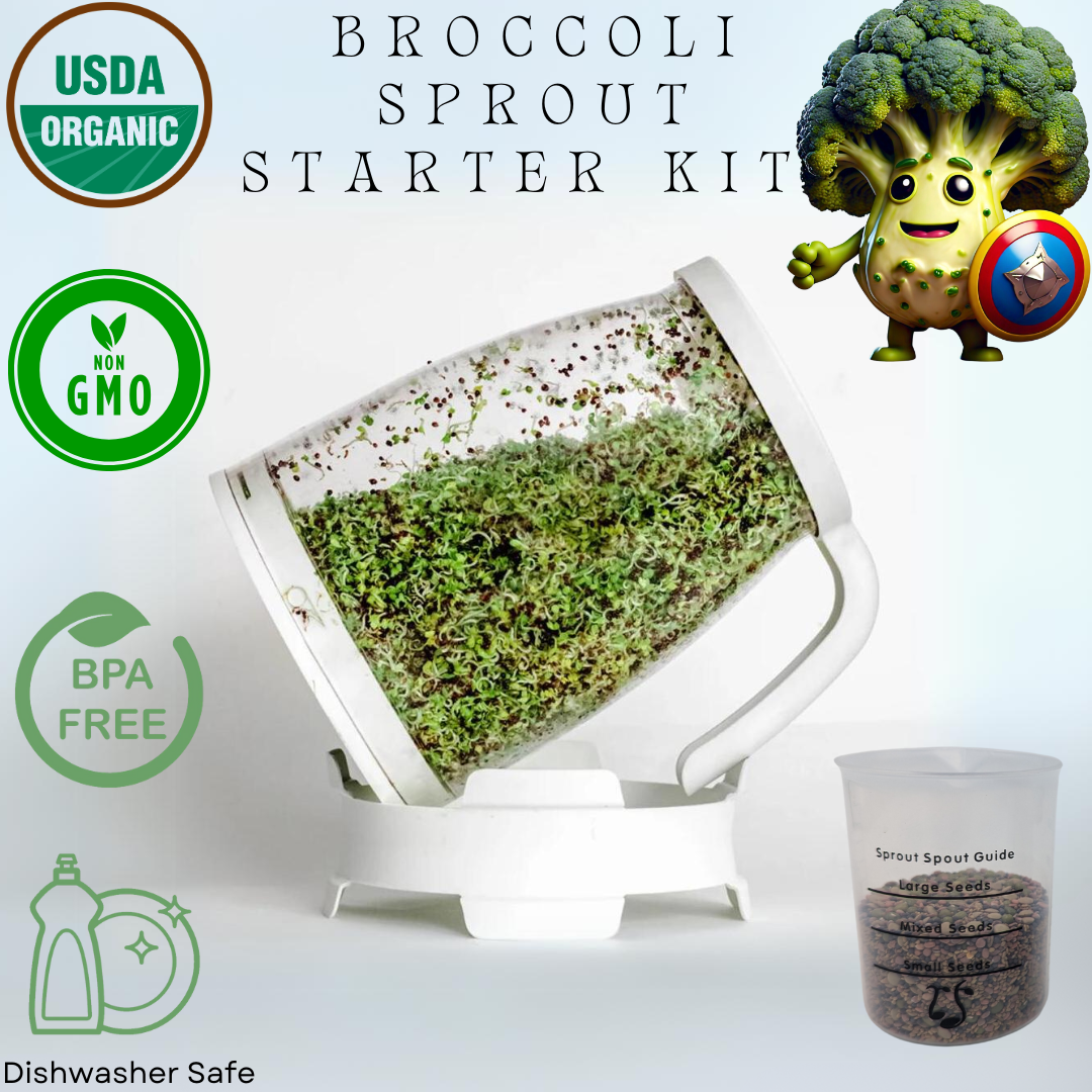 Organic Non-GMO Broccoli Sprouting Starter Kit, 4 oz.