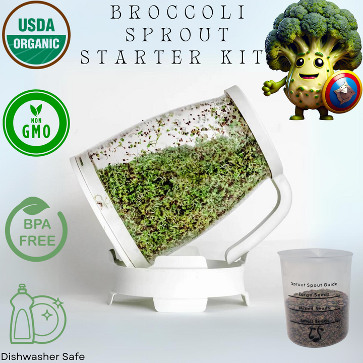 Organic Non-GMO Broccoli Sprouting Starter Kit, 4 oz.