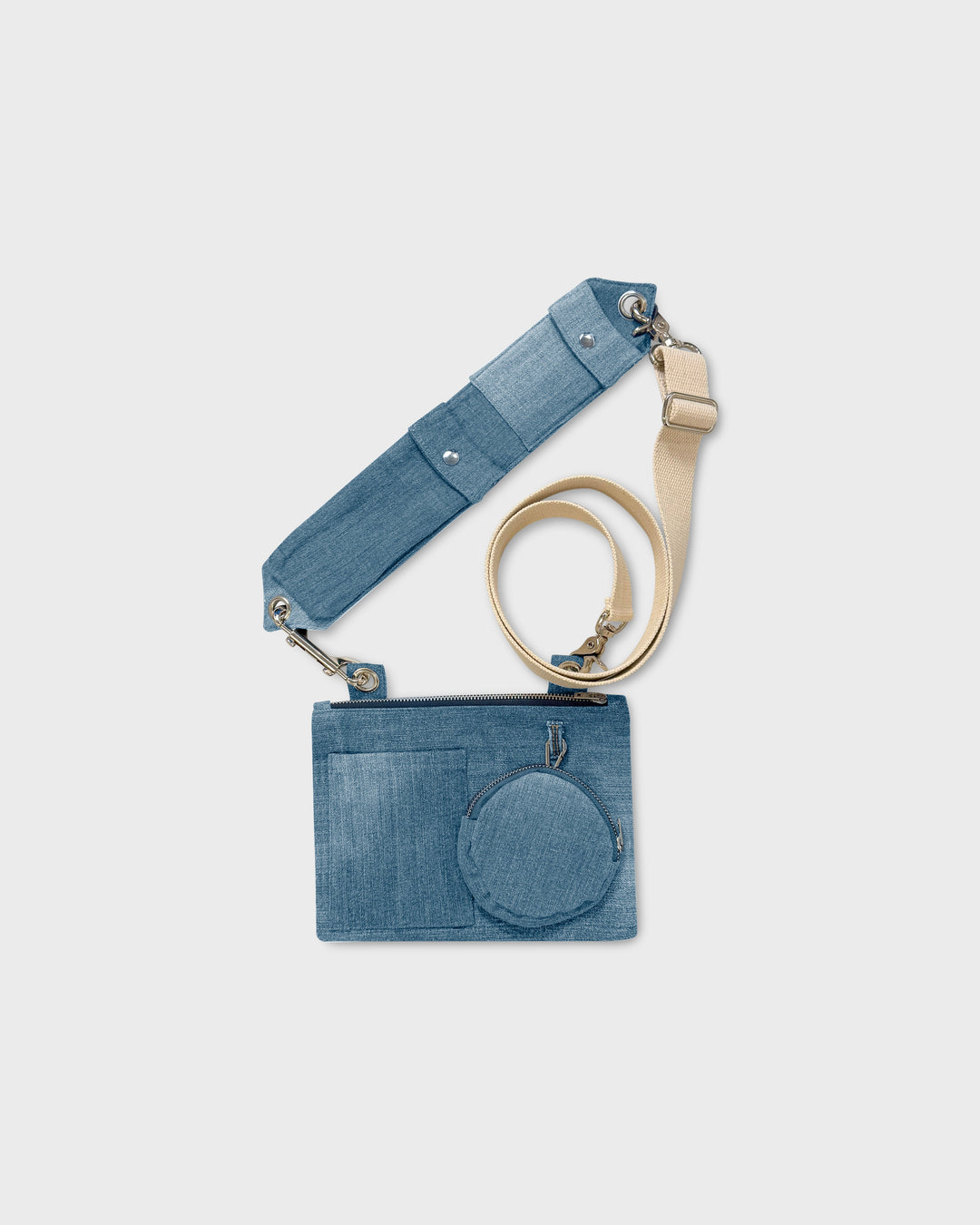 Upcycled Denim Slim Crossbody Bag, 9" x 7"