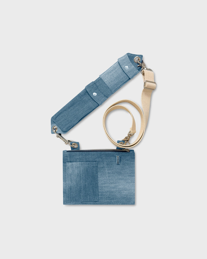 Upcycled Denim Slim Crossbody Bag, 9" x 7"