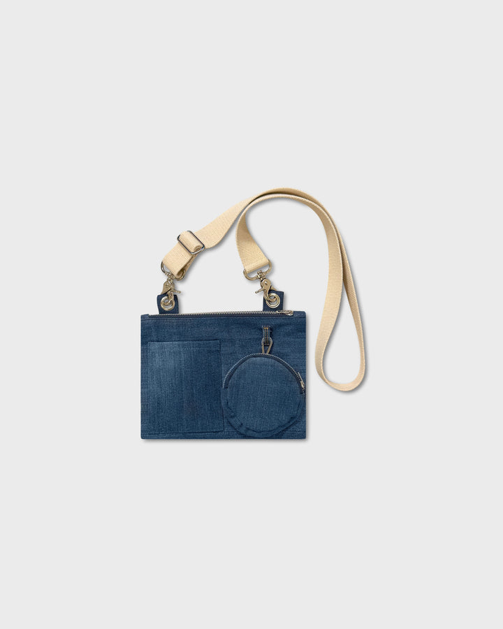 Upcycled Denim Slim Crossbody Bag, 9" x 7"