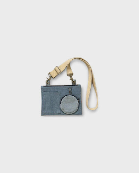 Upcycled Denim Slim Crossbody Bag, 9" x 7"