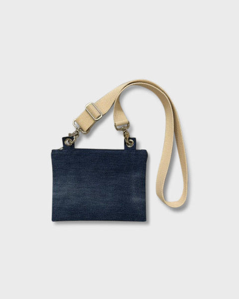 Upcycled Denim Slim Crossbody Bag, 9" x 7"