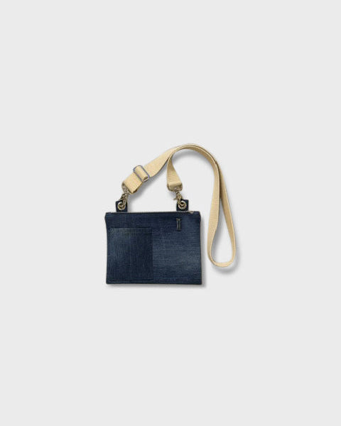 Upcycled Denim Slim Crossbody Bag, 9" x 7"