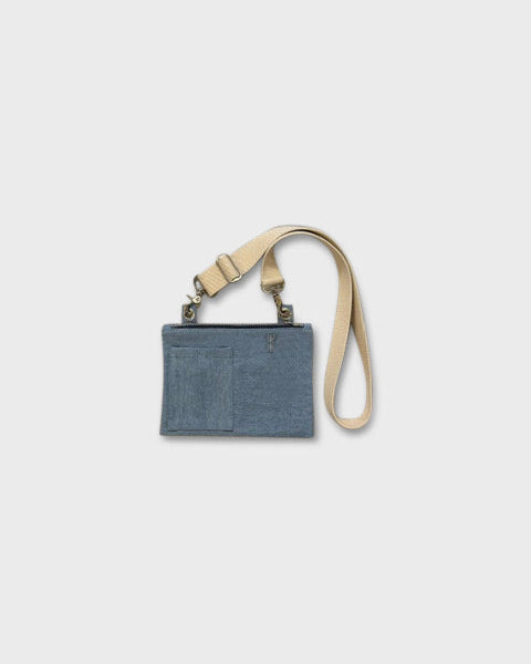 Upcycled Denim Slim Crossbody Bag, 9" x 7"