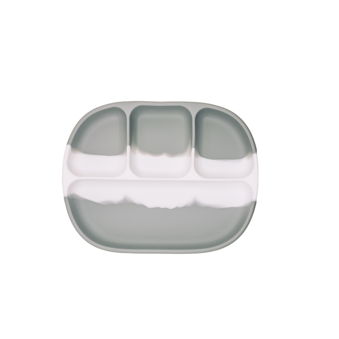 Non-Toxic Silicone Baby Feeding Plate with Dividers