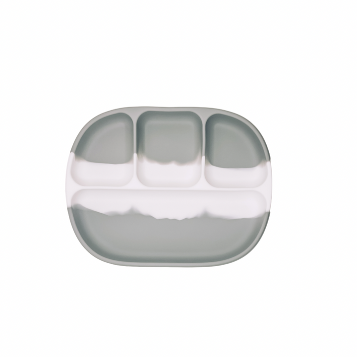 Non-Toxic Silicone Baby Feeding Plate with Dividers