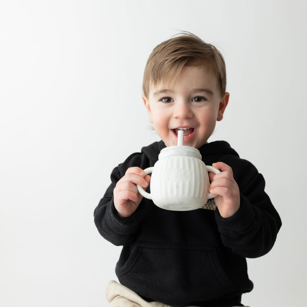 Non-Toxic Silicone Toddler Sippy Cup with Handles, 7 oz.