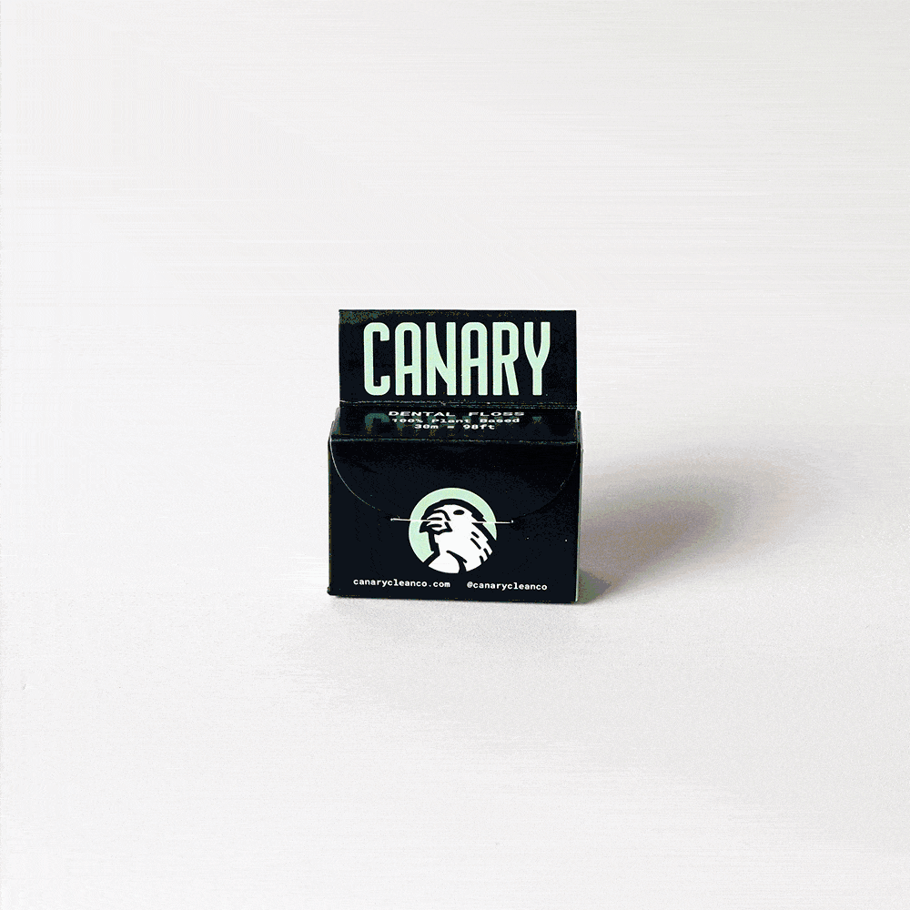 Activated Charcoal Mint Dental Floss, Refillable Glass