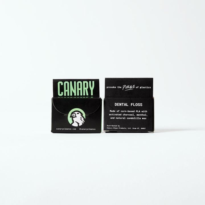 Activated Charcoal Mint Dental Floss, Refillable Glass