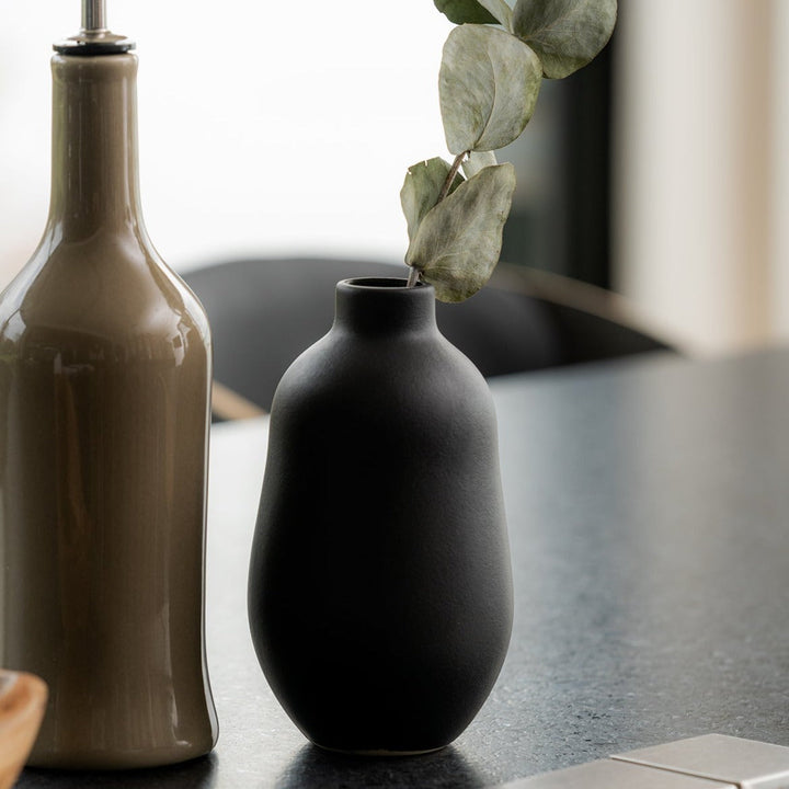 Handcrafted Matte Stoneware Vase, 4" x 7"