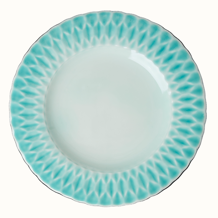 Handcrafted Ceramic Dinner Plates, Aqua, 6 Ct.
