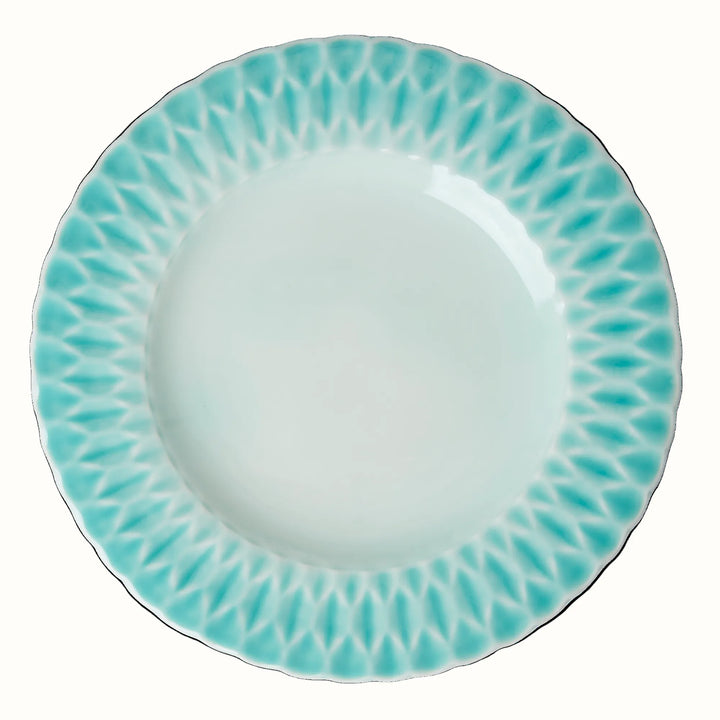 Handcrafted Ceramic Dinner Plates, Aqua, 6 Ct.