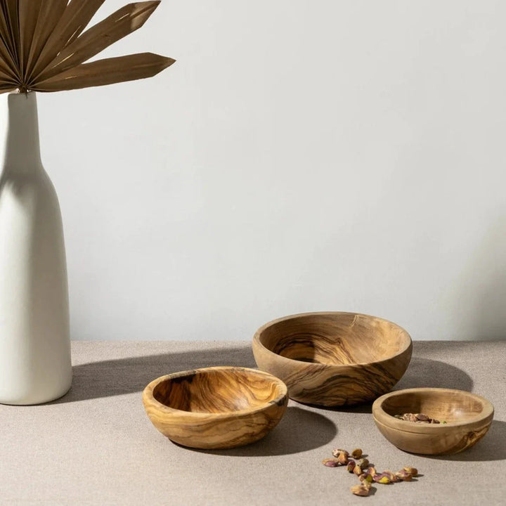 Handcrafted Olive Wood Nesting Serveware Bowls, 3 Ct.
