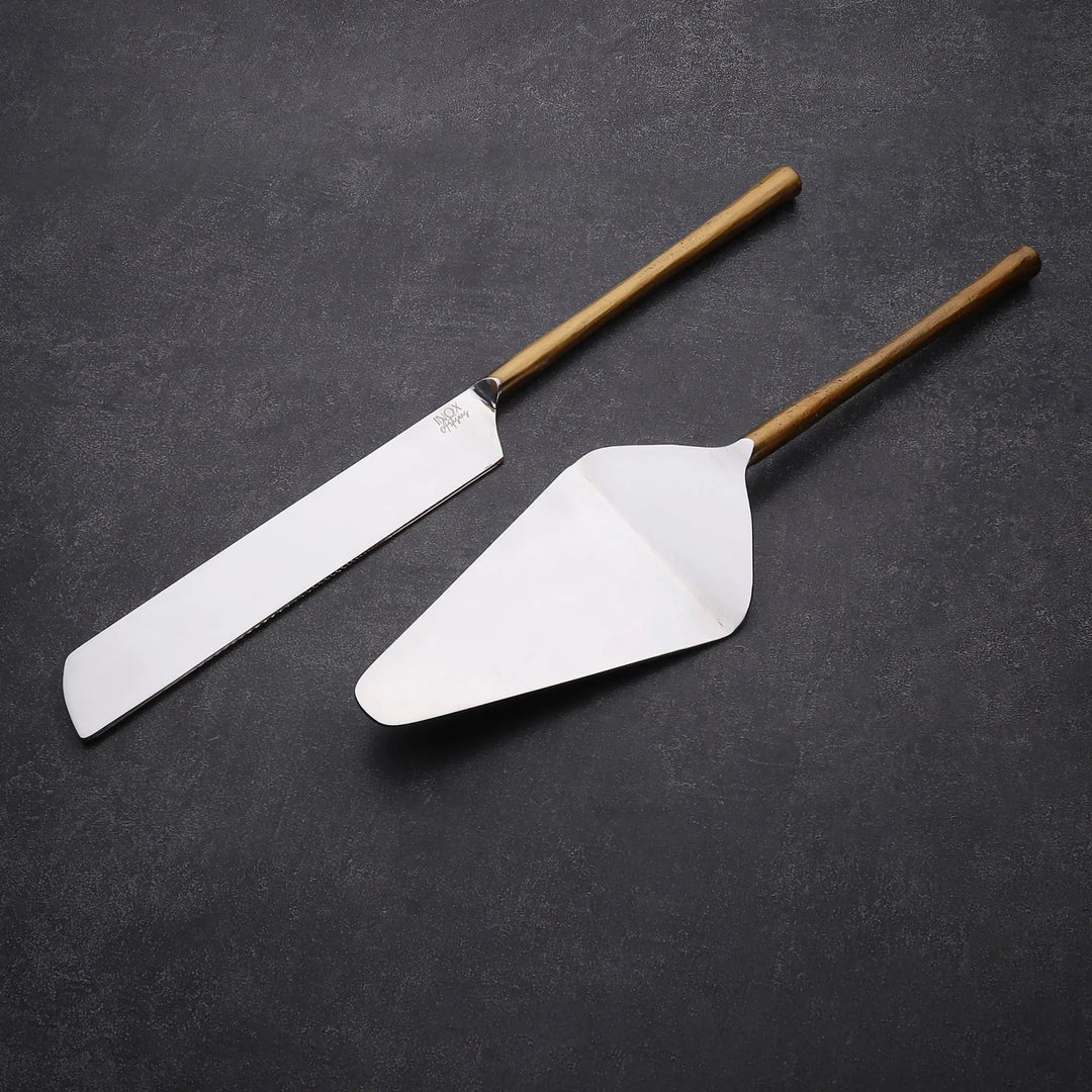 Handcrafted Gold Handle Cake Server Set, 2 Ct.