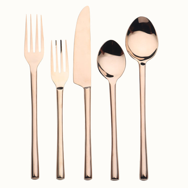 Handcrafted PVD 18/8 Steel Flatware Set, 5 Ct.