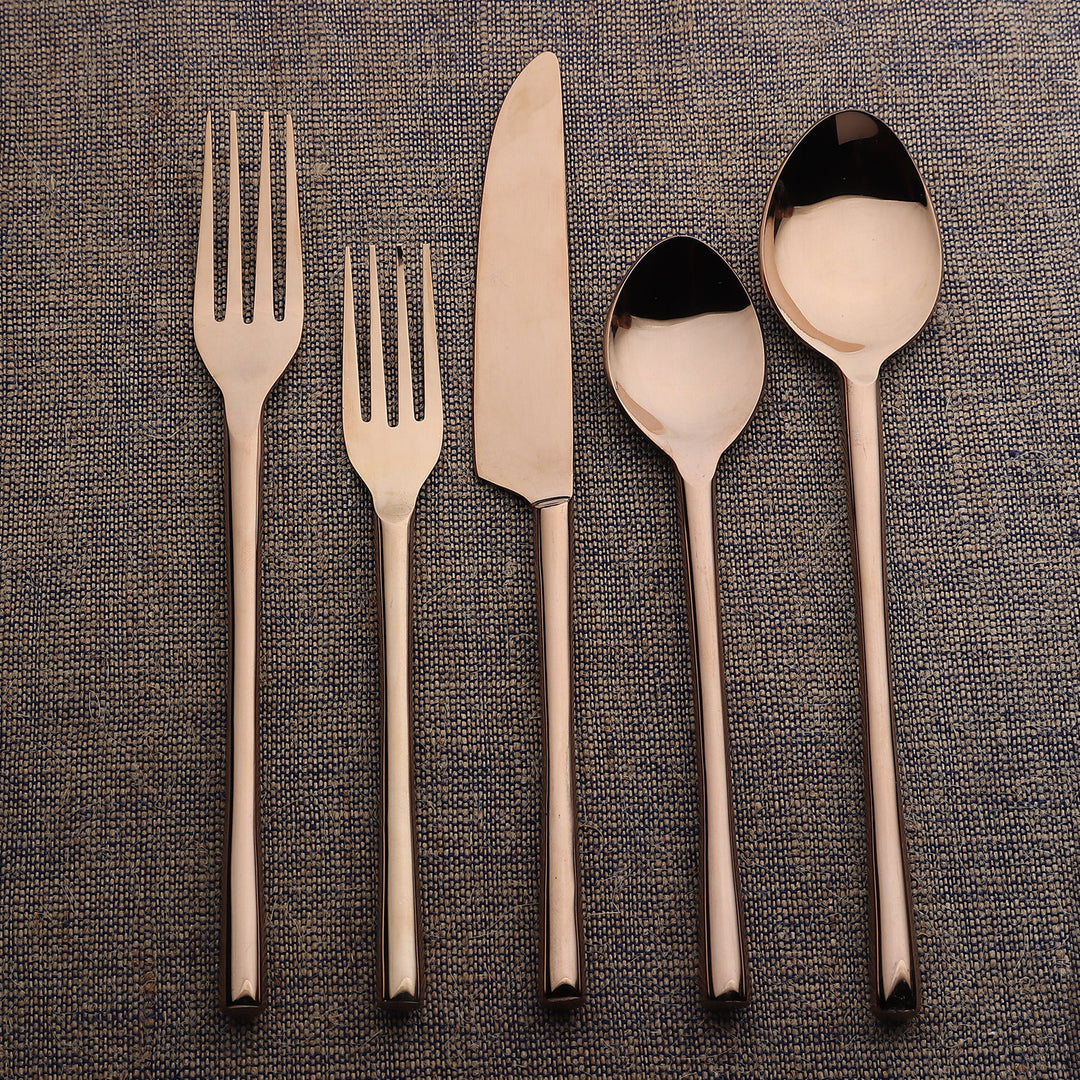 Handcrafted PVD 18/8 Steel Flatware Set, 5 Ct.