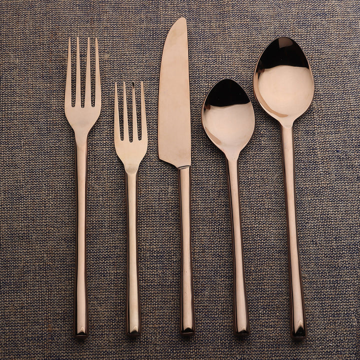 Handcrafted PVD 18/8 Steel Flatware Set, 5 Ct.