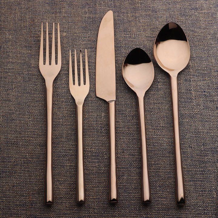 Camellia PVD Flatware Set of 5
