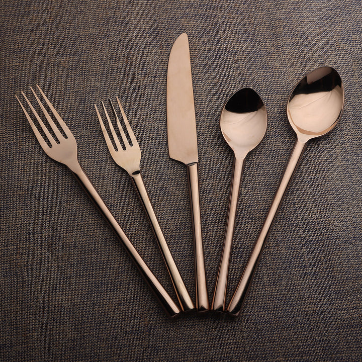 Handcrafted PVD 18/8 Steel Flatware Set, 5 Ct.