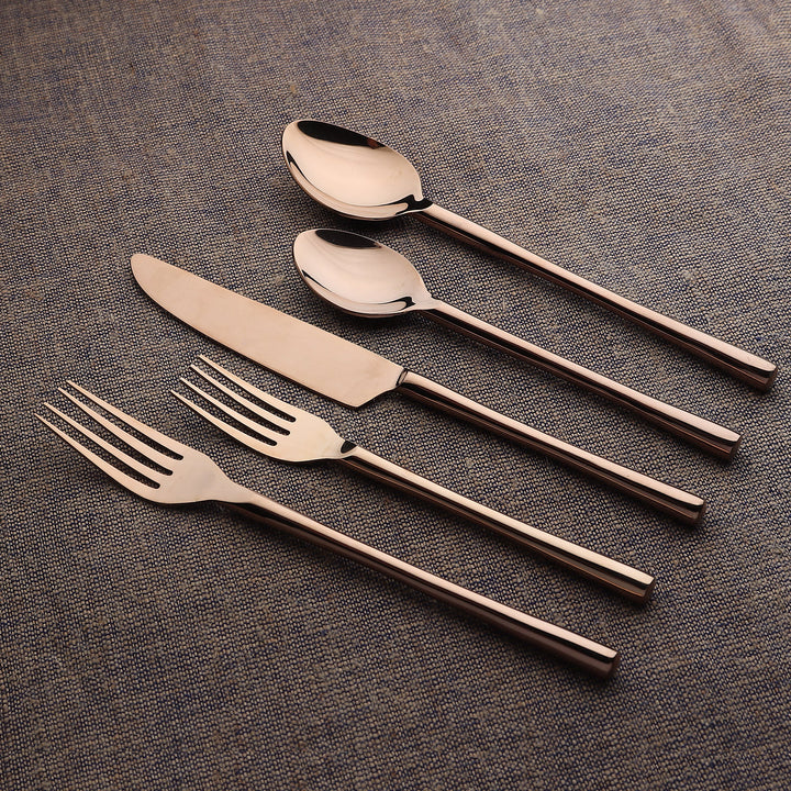 Handcrafted PVD 18/8 Steel Flatware Set, 5 Ct.