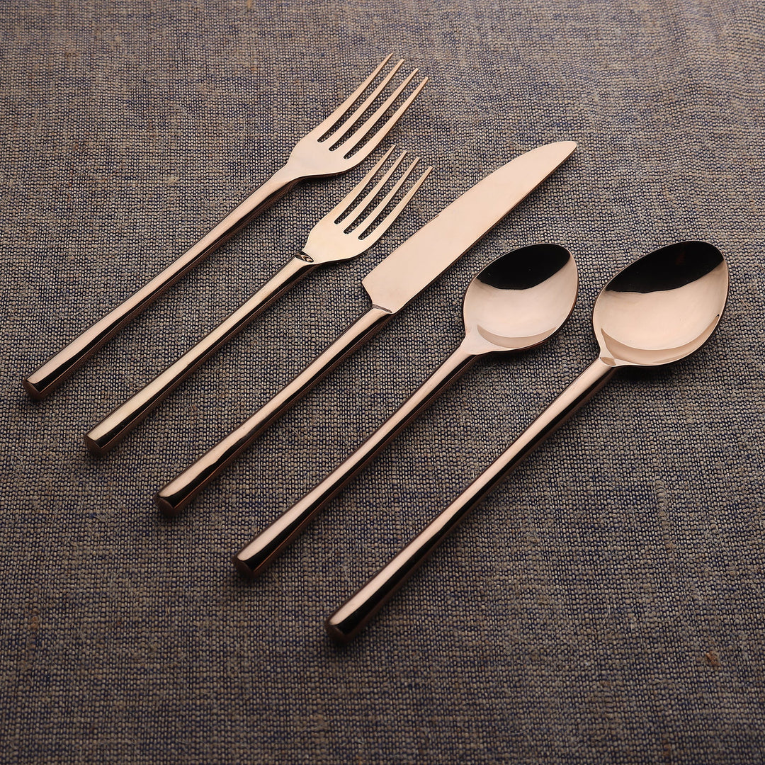 Handcrafted PVD 18/8 Steel Flatware Set, 5 Ct.