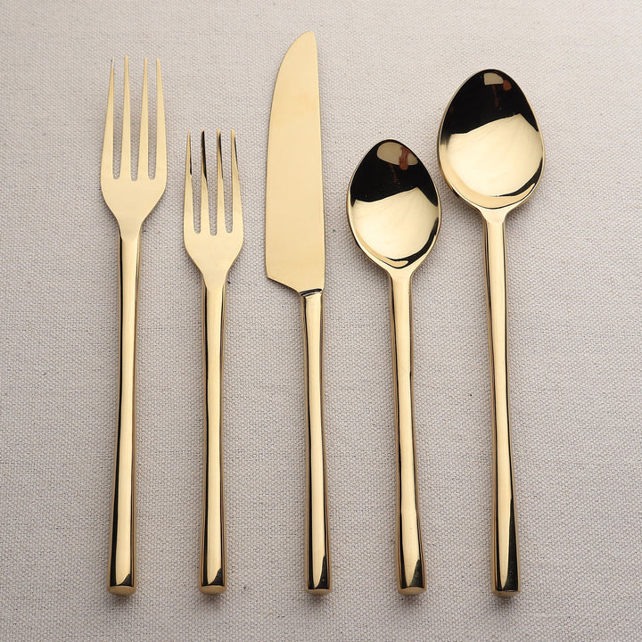 Handcrafted PVD 18/8 Steel Flatware Set, 5 Ct.