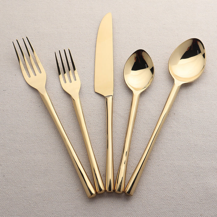 Handcrafted PVD 18/8 Steel Flatware Set, 5 Ct.