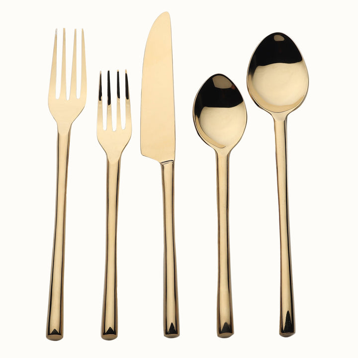 Handcrafted PVD 18/8 Steel Flatware Set, 5 Ct.