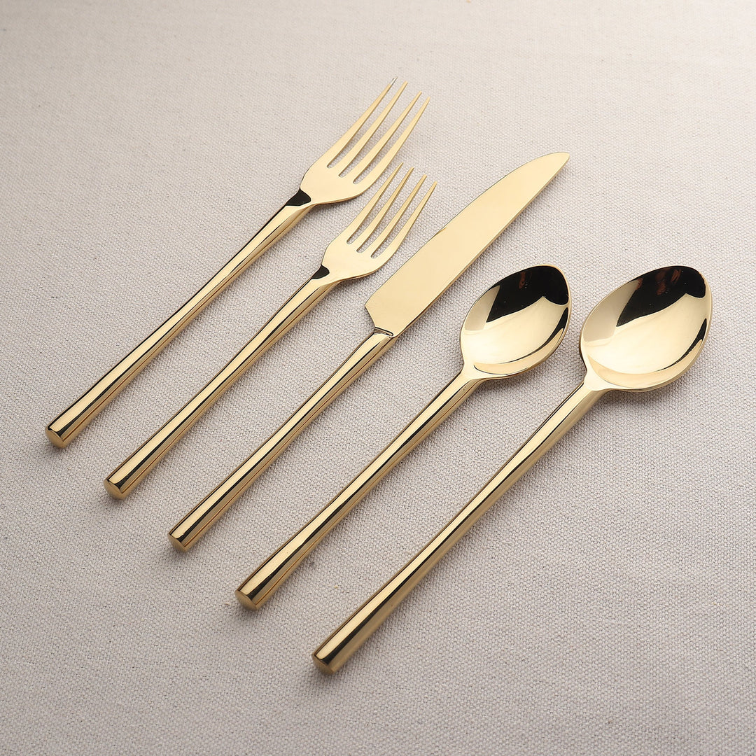 Handcrafted PVD 18/8 Steel Flatware Set, 5 Ct.
