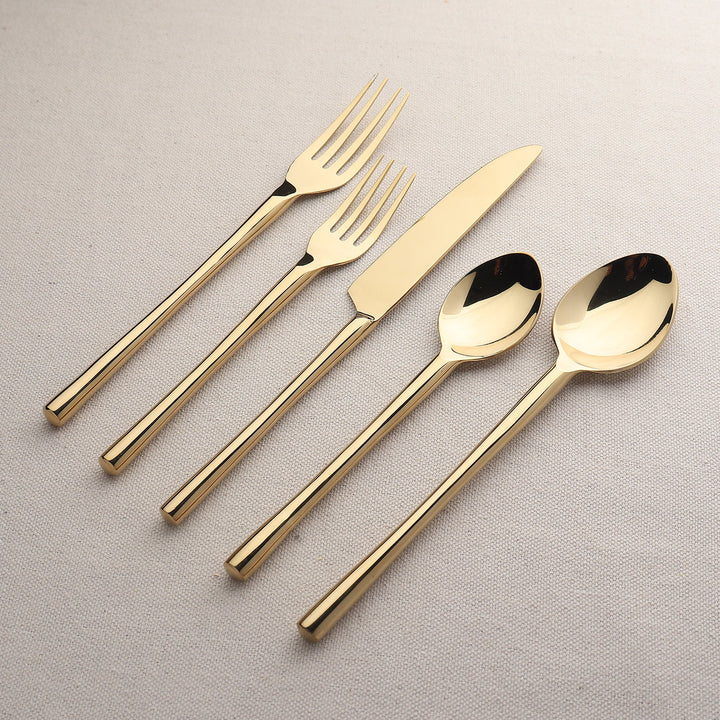 Handcrafted PVD 18/8 Steel Flatware Set, 5 Ct.